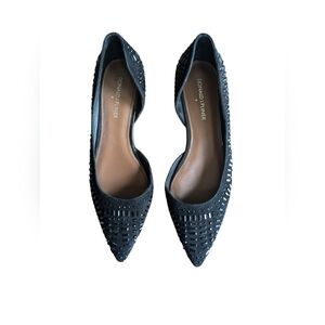 Donald J. Pliner black d'Orsay pointy flats sz 7.5